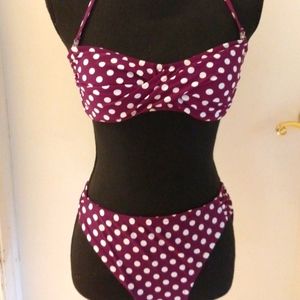 Vintage Purple Polka Dot Bikini